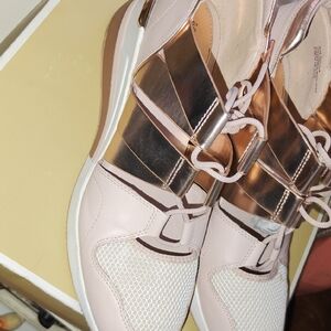 Michael Kors Collection Blush Pink Sneakers with Rose Gold Straps